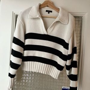 100% Organic Cropped Cotton Polo Sweater